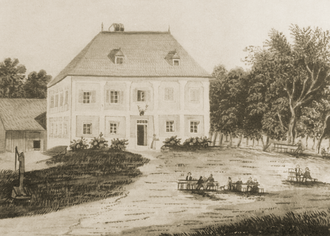 Gasthaus Jäger im Kürnberg, beliebte Gaststätte und Ausflugsort am Fuße des Kürnbergs